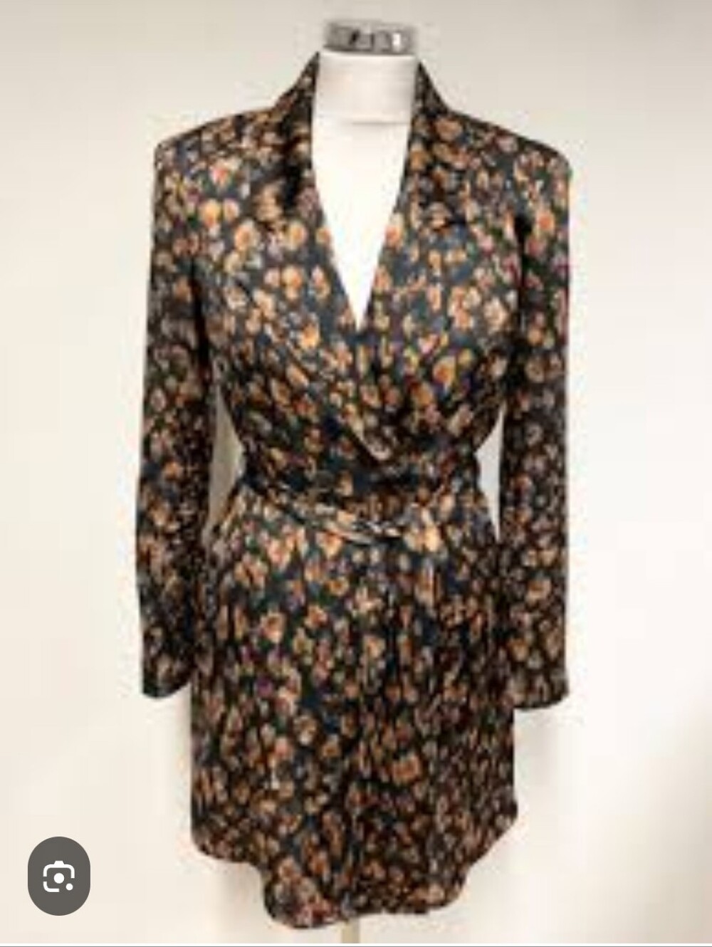 ZARA Abstract Floral Printed Blazer Mini Dress Size Large EUC